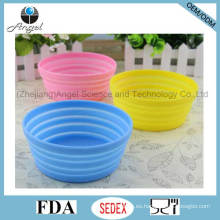 Non-Toxic Silicone plegable Pet Food Bowl Alimentador plegable del tazón de fuente de agua 350ml Sfb14